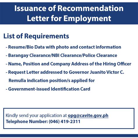 peso cavite job hiring|Requirements for Issuance of Recommendation Letter for .